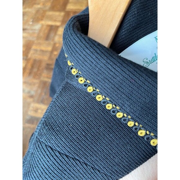 Suttles & Seawinds Vintage Collared Trim Sweater jacket Size L Made In Canada - Picture 9 of 9